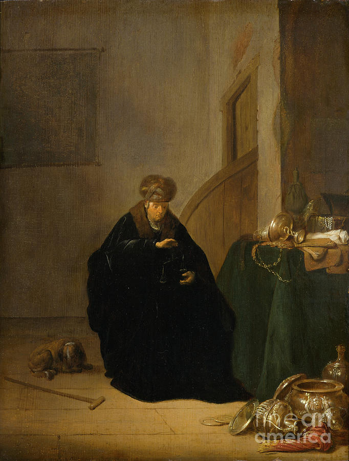 The Gold Weigher, C.1635-1640 Painting by Willem De Poorter