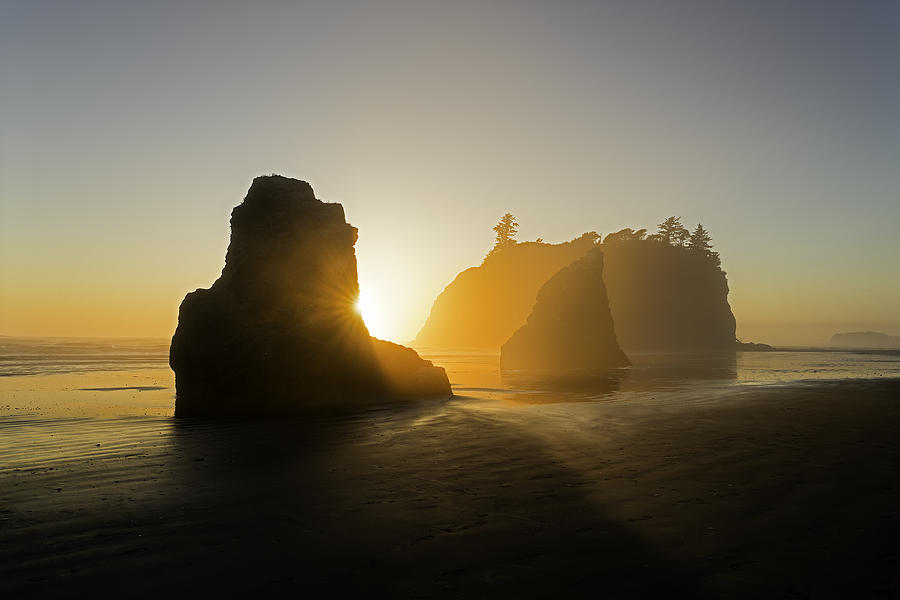Sunset Photograph - The Golden Beach by John Fan