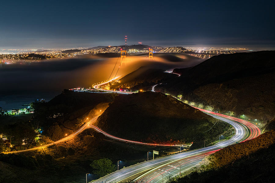 Bridge Photograph - The Golden Gate Bridge by Chuanxu Ren