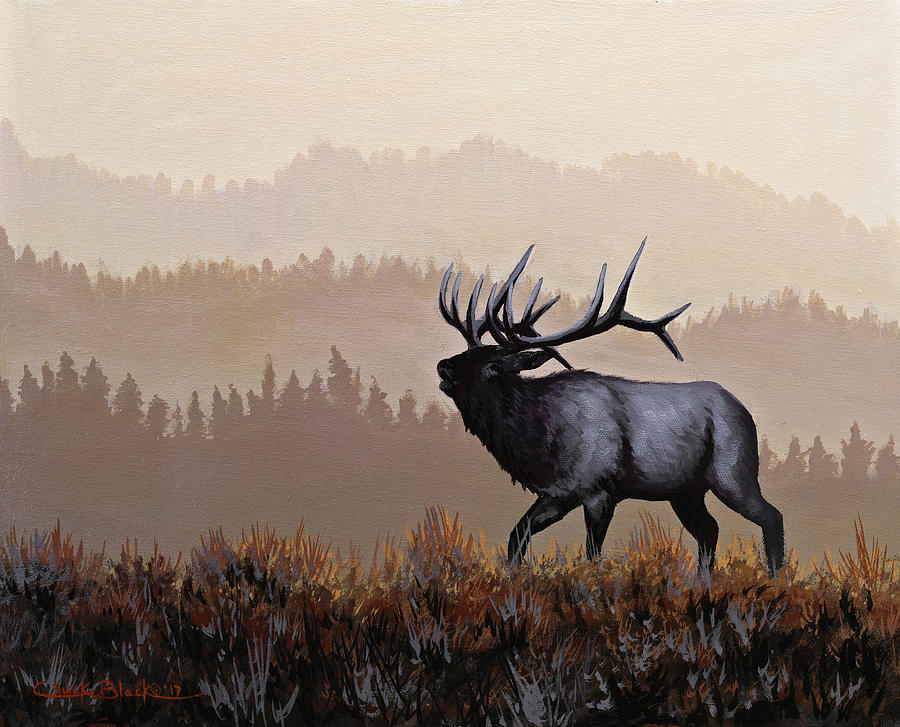 Animal Painting - The Golden Hour by Chuck Black