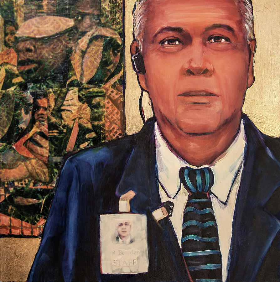 The Golden Years - Museum Guard Mixed Media by Cora Marshall