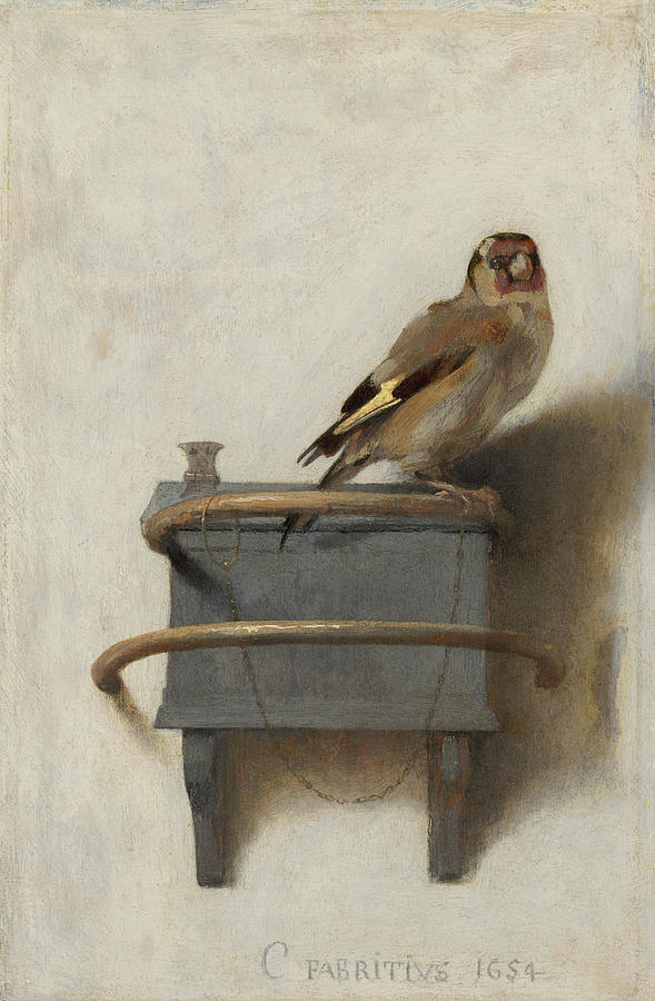 Finch Painting - The Goldfinch, circa 1654 by Carel Fabritius