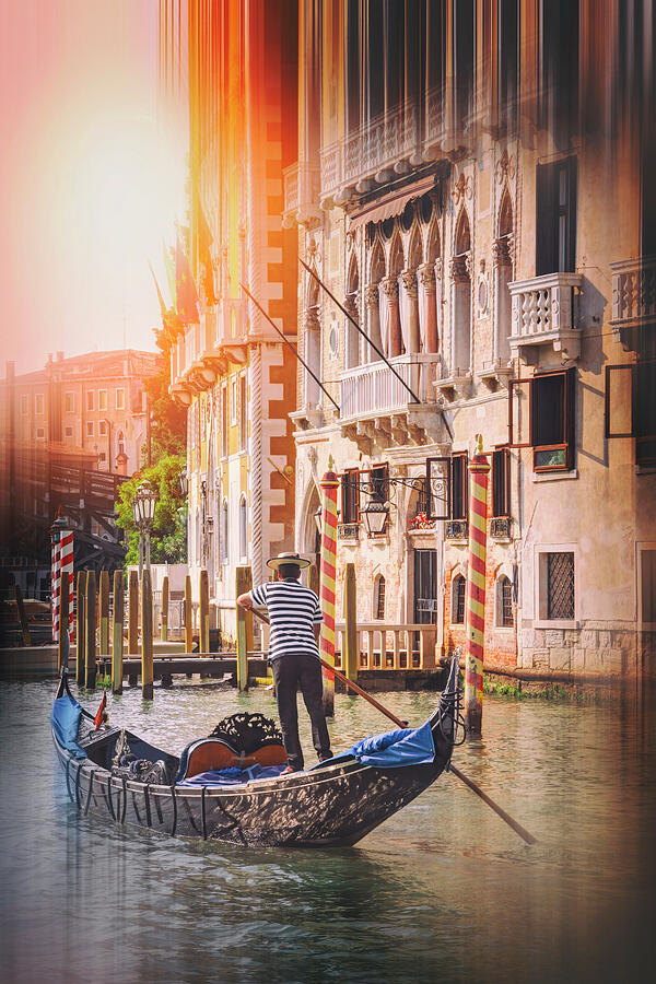 The Gondolier Venice Italy  Photograph by Carol Japp