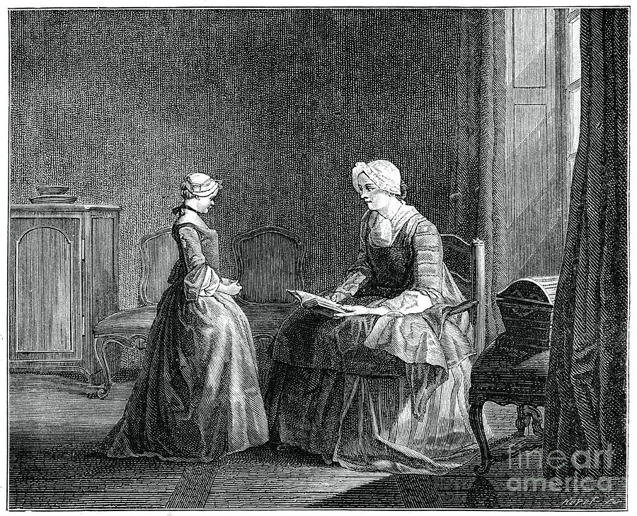 The Good Education, 1753, 1885.artist Drawing by Print Collector The Good Education, 1753, 1885.artist Drawing by Print Collector