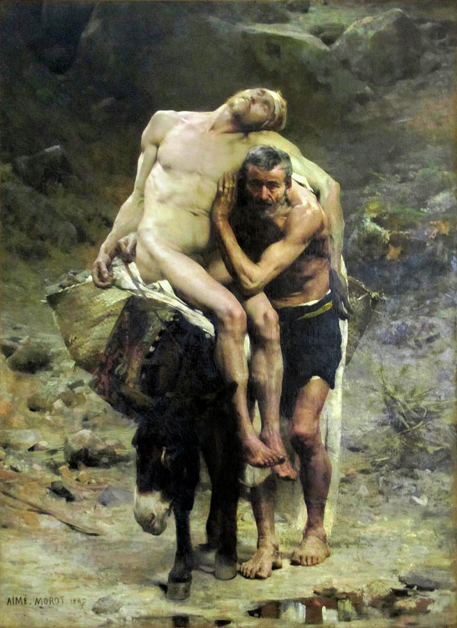 The Good Samaritan Painting by Aime Morot