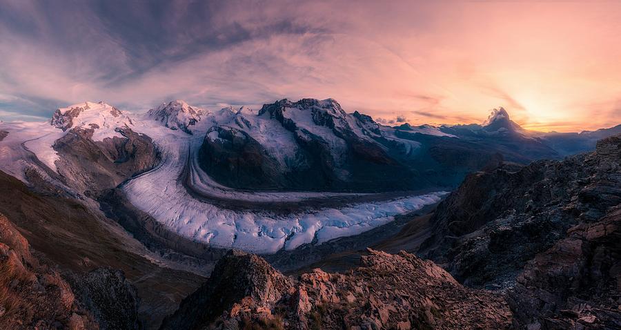 Mountain Photograph - The Gorner Glacier by Richard Beresford Harris