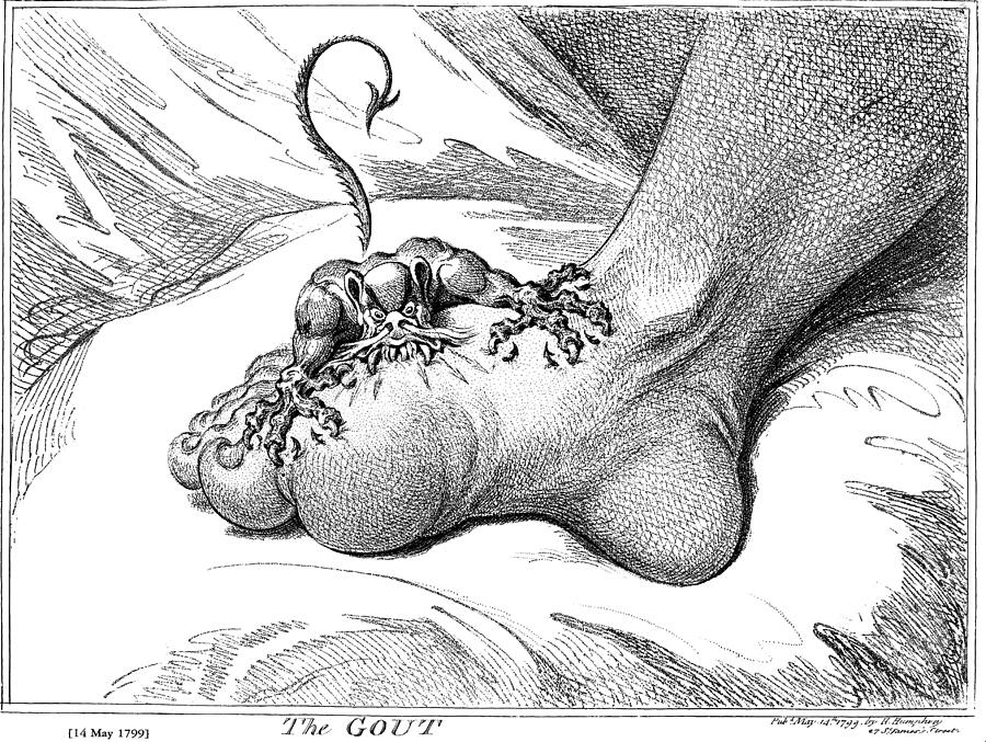 The Gout Drawing by James Gillray