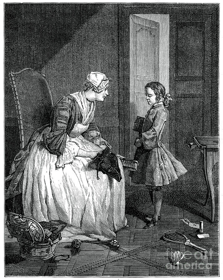 The Governess, 1739 1885.artist Drawing by Print Collector