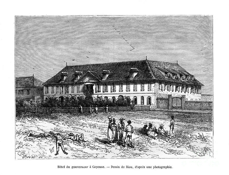 The Governors House, Cayenne, French Drawing by Print Collector