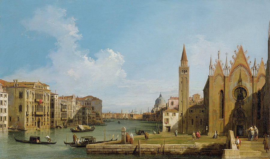 Canaletto Painting - The Grand Canal looking East from the Carita towards the Bacino by Canaletto