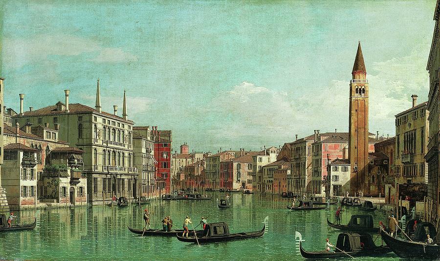 Canaletto Painting - The Grand Canal, Venice, Looking Southeast, With The Campo by Canaletto