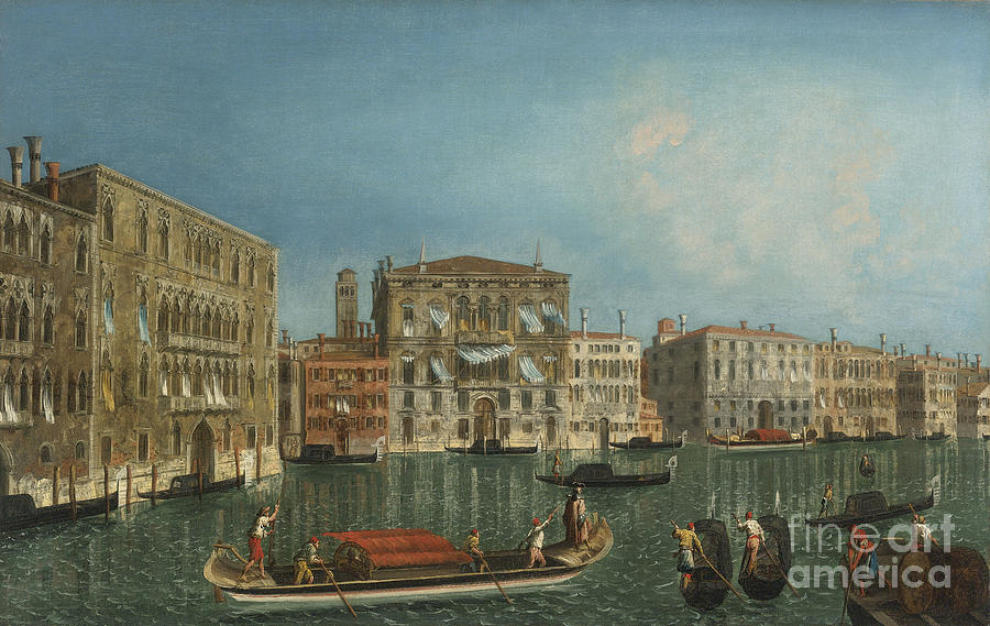 The Grand Canal With Palazzo Foscari Drawing by Heritage Images