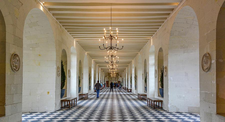 The Grand Hall of  Chateau Chenonceau Photograph by Marcy Wielfaert