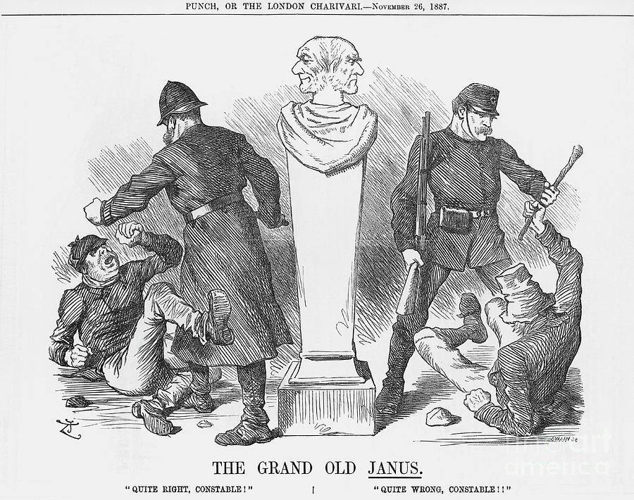 The Grand Old Janus, 1887. Artist Drawing by Print Collector