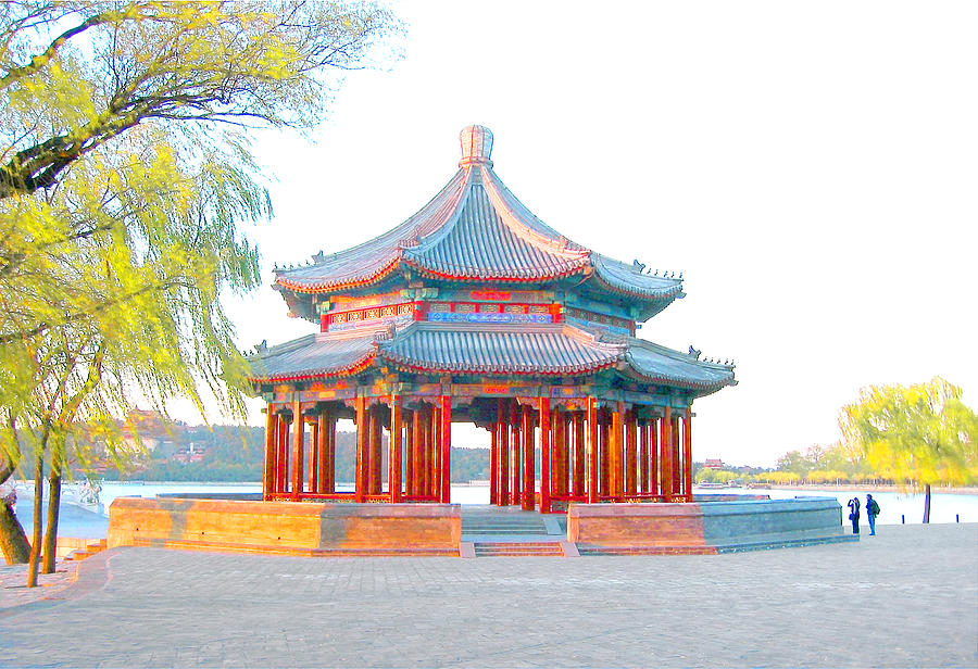 Grand Pavilion Mixed Media - The Grand Pavilion at the Summer Palace in Beijing, China by Steve Clarke Grand Pavilion Mixed Media - The Grand Pavilion at the Summer Palace in Beijing, China by Steve Clarke