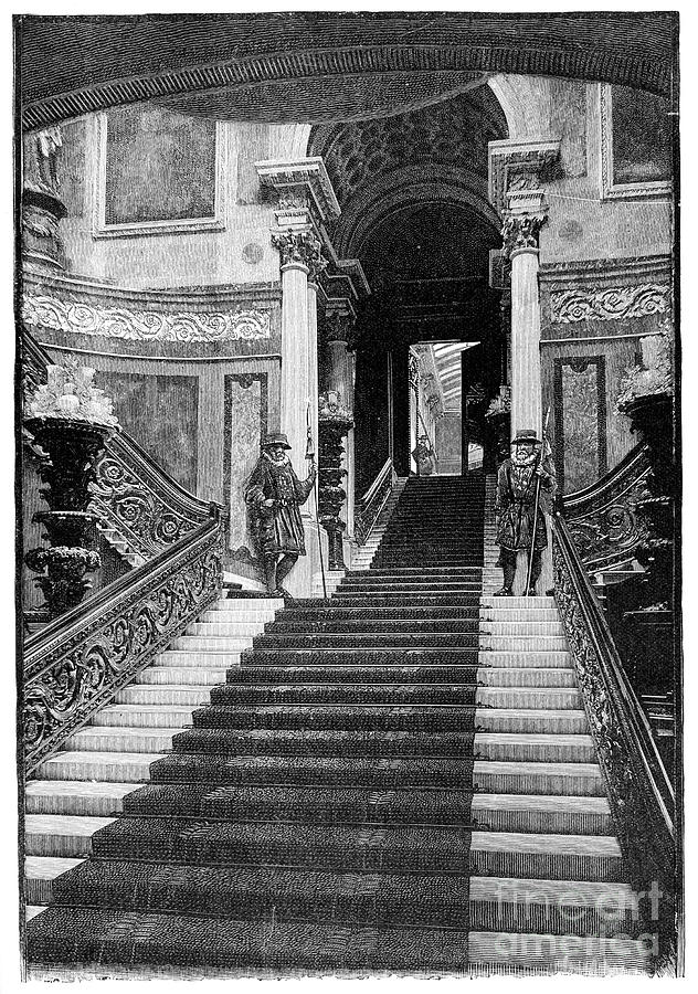 The Grand Staircase, Buckingham Palace Drawing by Print Collector