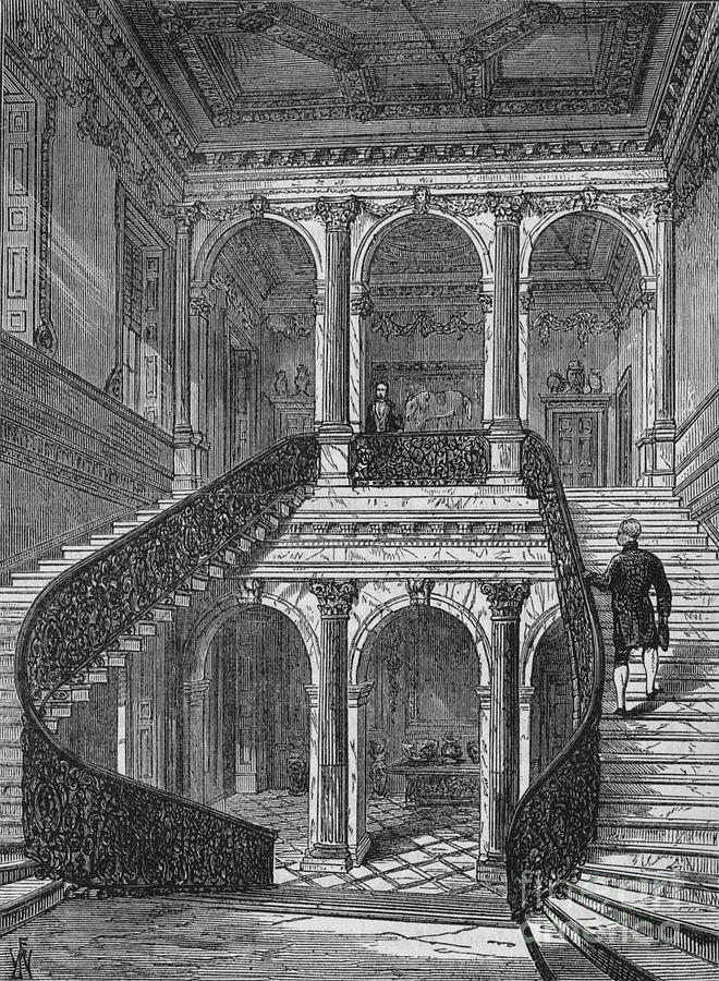 The Grand Staircase, Chesterfield Drawing by Print Collector