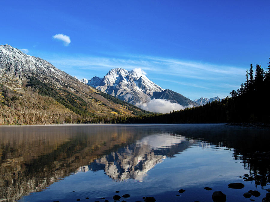 The Grand Tetons Reflected on still waters.... Photograph by David Choate