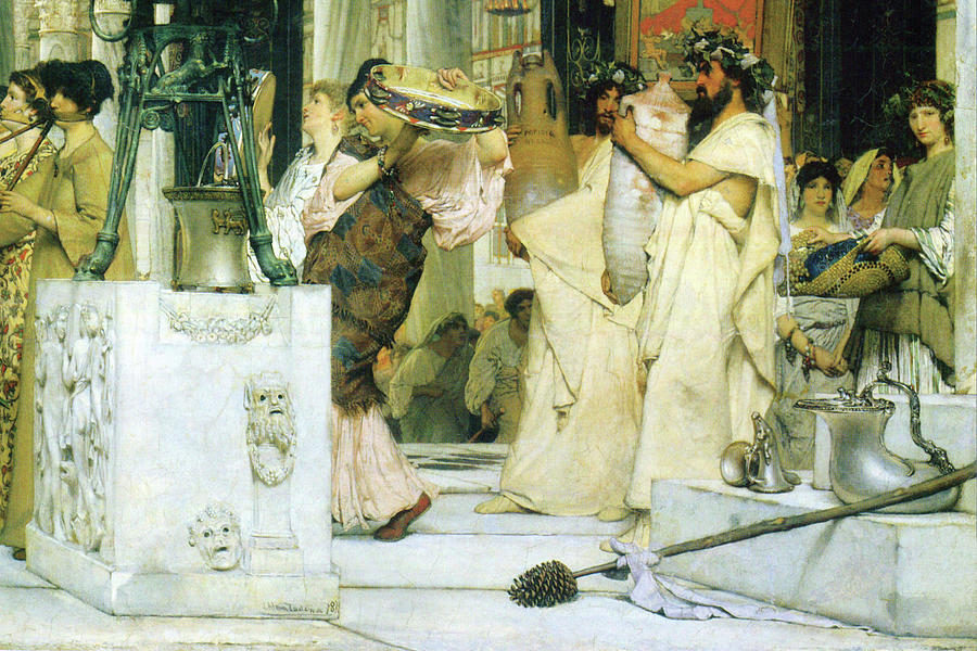 The Grape Harvest Festival, detail [1] Painting by Alma-Tadema