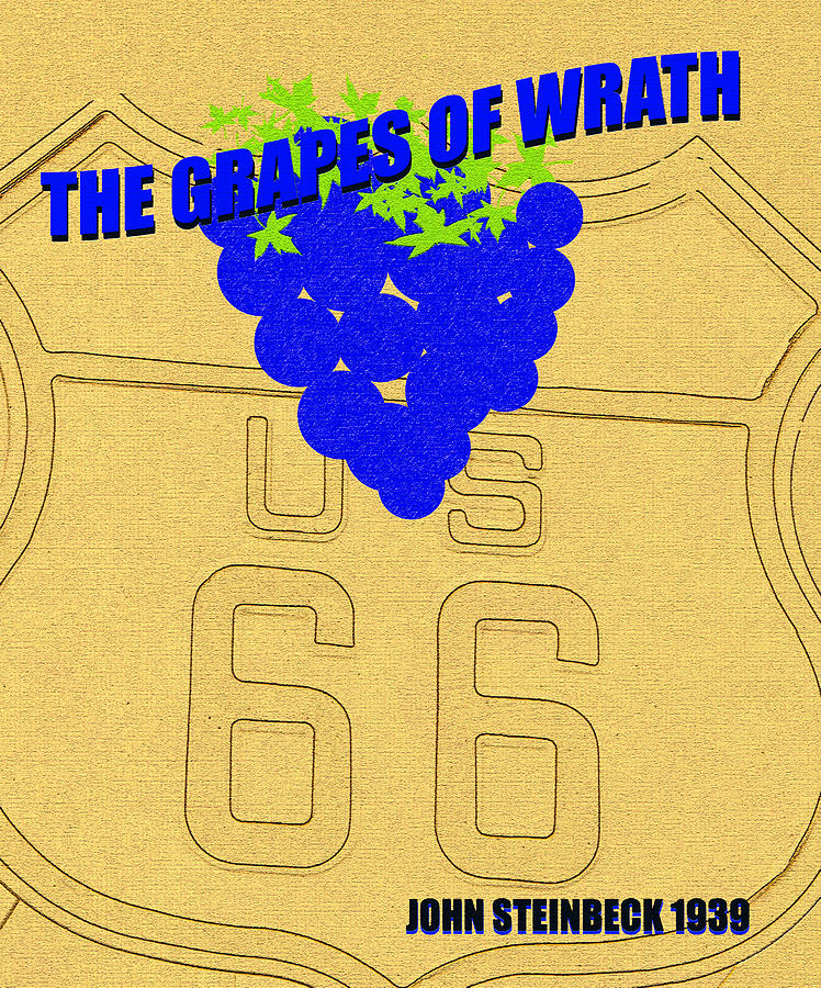 The grapes of wrath minimal book cover art Digital Art by David Lee Thompson