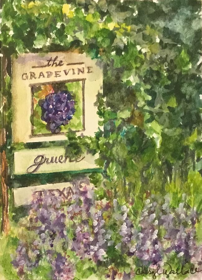 The Grapevine in Gruene Painting by Cheryl Wallace