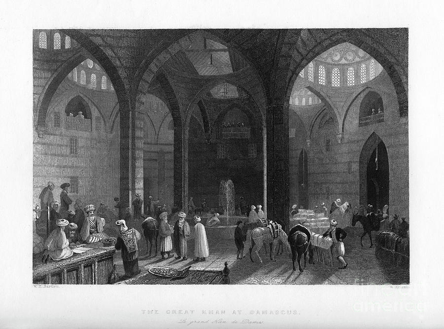 The Great Khan At Damascus, 1841 Drawing by Print Collector