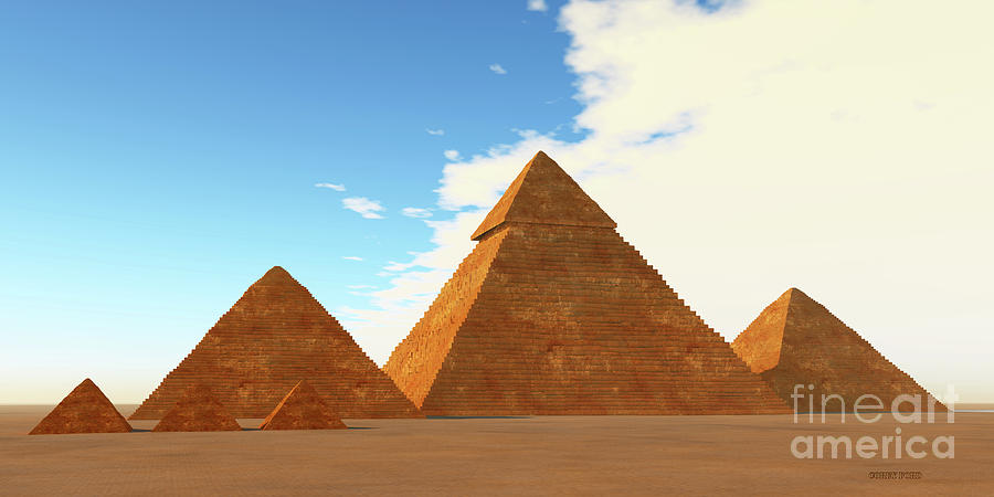 Architecture Digital Art - The Great Pyramids by Corey Ford