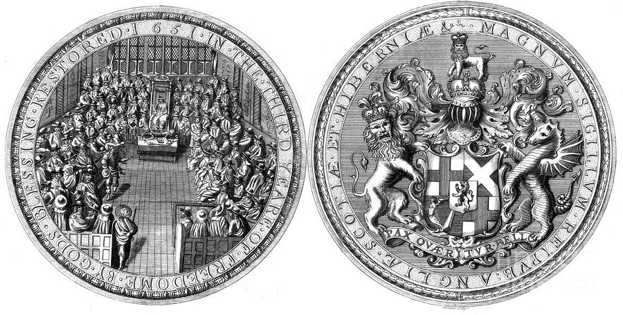 The Great Seal Of The Commonwealth Drawing by Print Collector