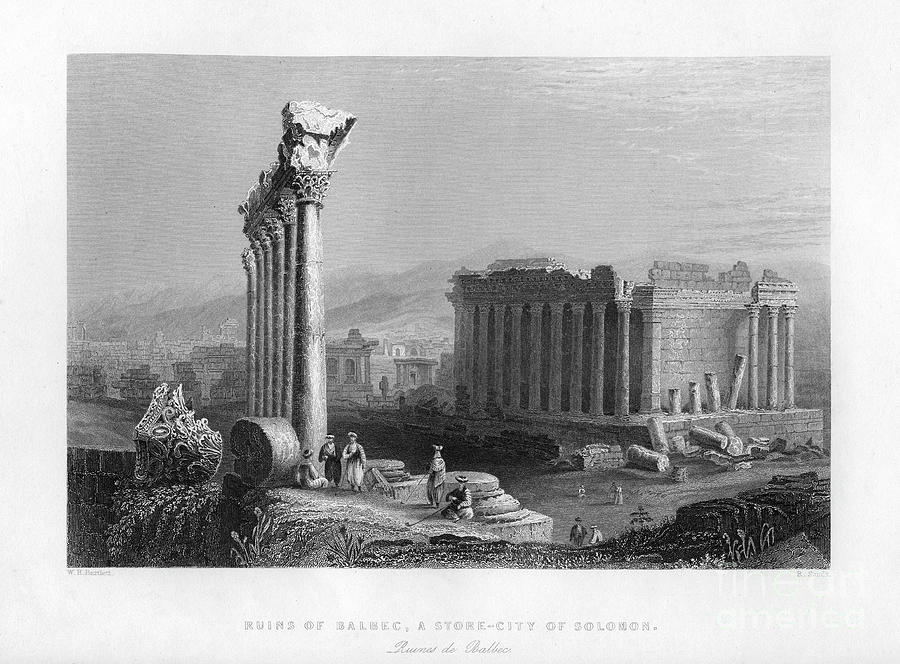 The Great Temple At Baalbec Heliopolis Drawing by Print Collector