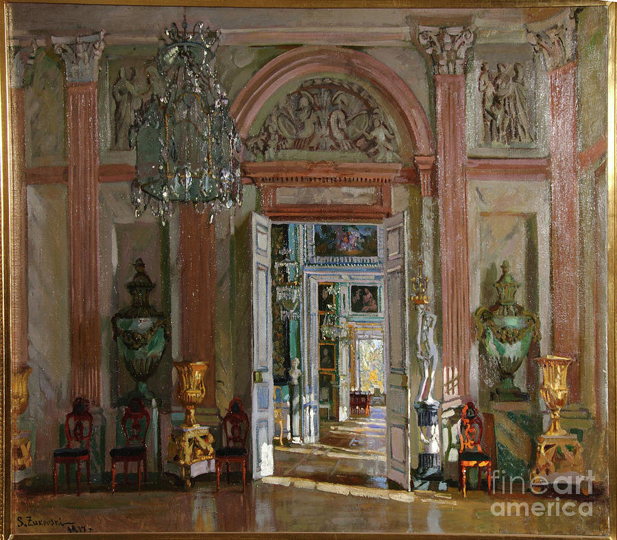 The Great Vestibule In The Kuskovo Drawing by Heritage Images
