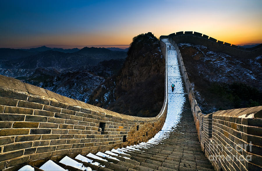 Cold Photograph - The Great Wall by Jun Mu Cold Photograph - The Great Wall by Jun Mu