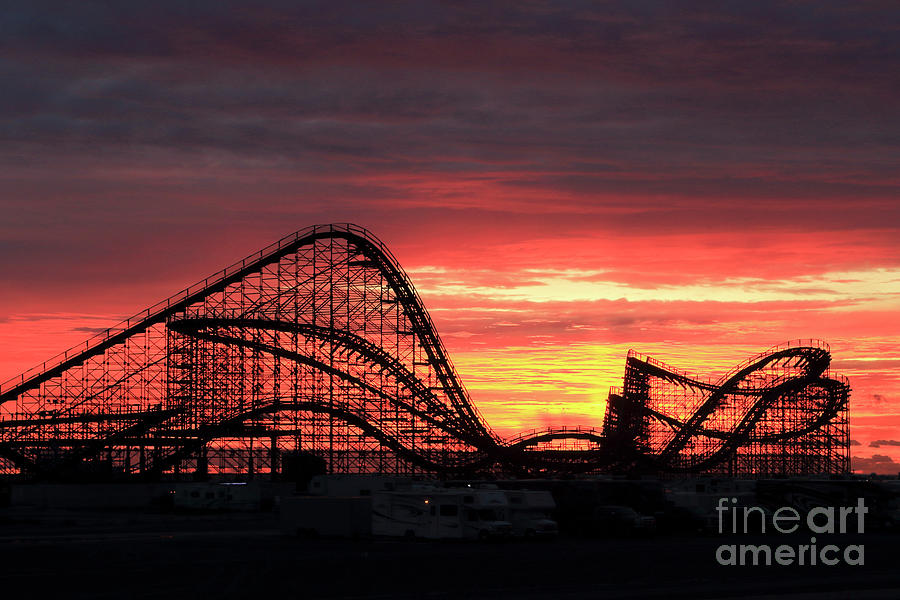 The Great White Roller Coaster Moreys Piers Wildwood New Jersey 1 Photograph by John Van Decker