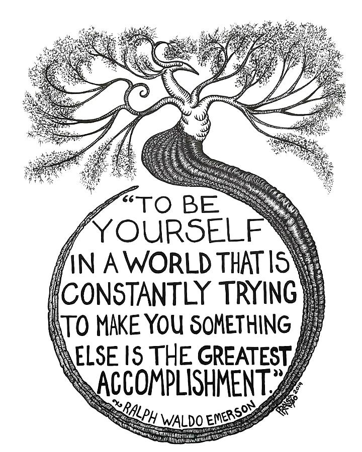 Pen And Ink Illustration Drawing - The Greatest Accomplishment Drawing by Rick Frausto Pen And Ink Illustration Drawing - The Greatest Accomplishment Drawing by Rick Frausto