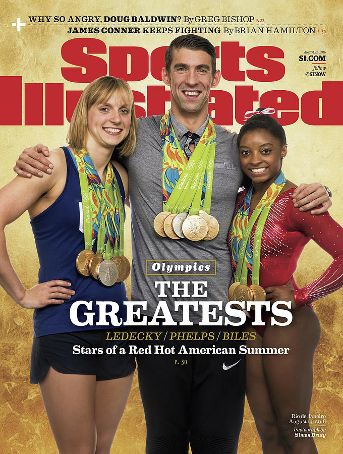 The Greatests Ledecky  Phelps  Biles Sports Illustrated Cover Photograph by Sports Illustrated