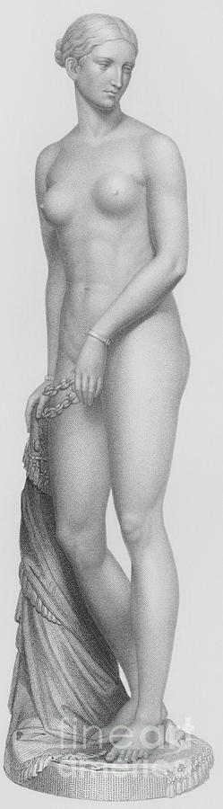 The Greek Slave, engraved by W Roffe from the statue in marble by Hiram Powers  Drawing by W Roffe