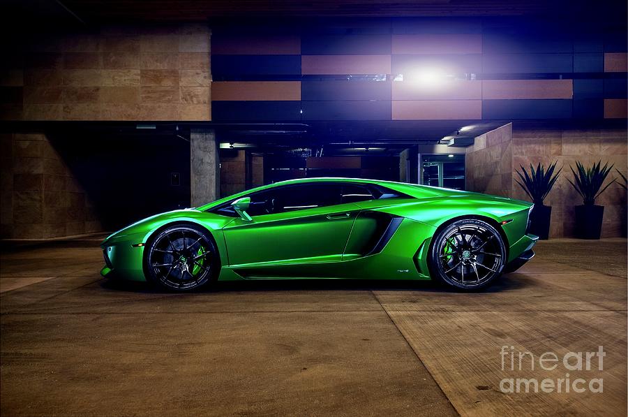 The Green Lamborghini  Photograph by EliteBrands Co