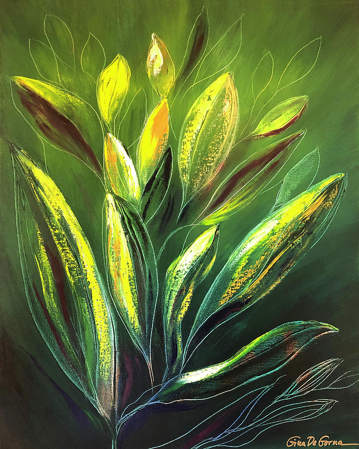 The Green Leaf Song Painting by Gina De Gorna