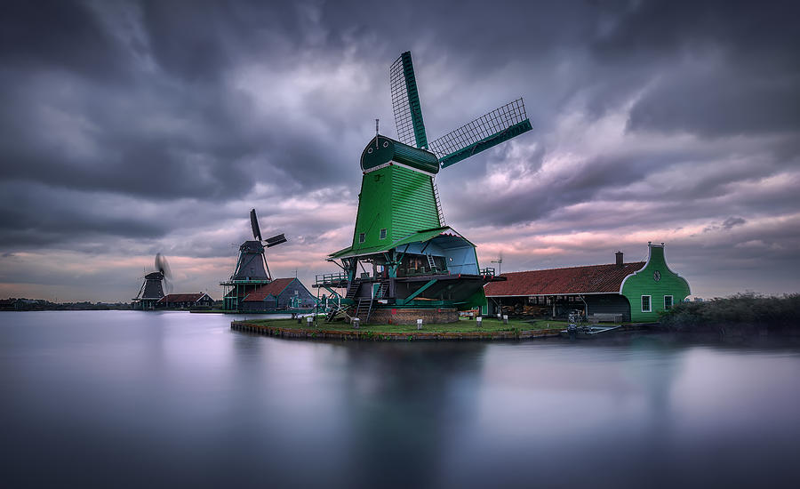 Architecture Photograph - The Green Windmill by Jess M. Garca