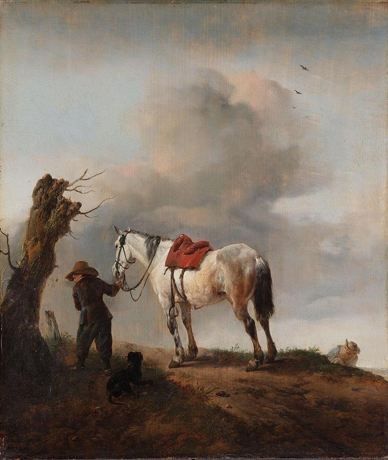 The Grey Horse. De schimmel. Painting by Philips Wouwerman The Grey Horse. De schimmel. Painting by Philips Wouwerman