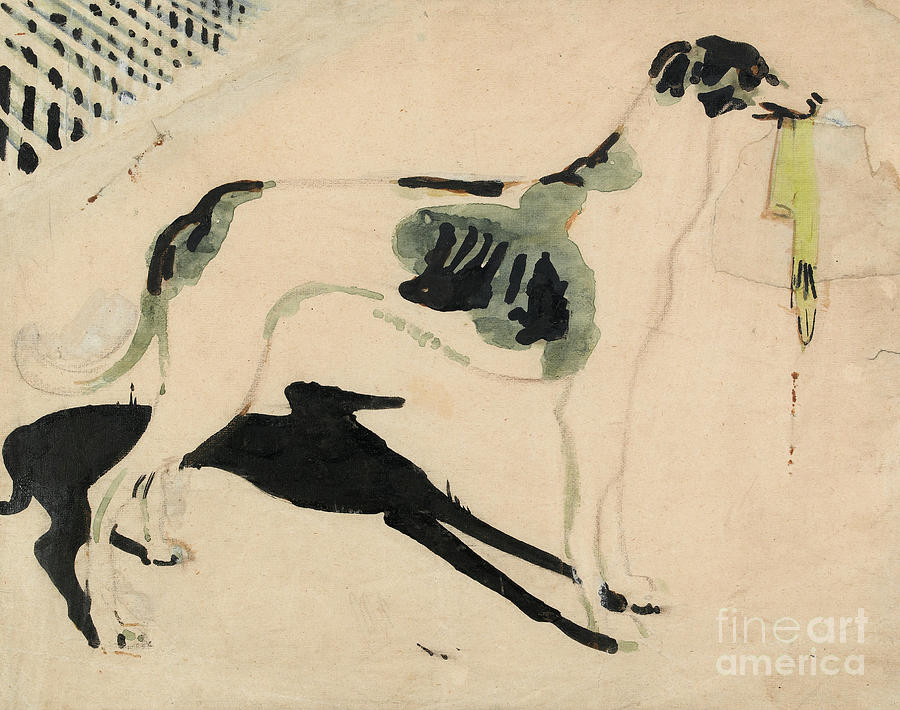 The Grey Hound With The Glove Painting by William Nicholson