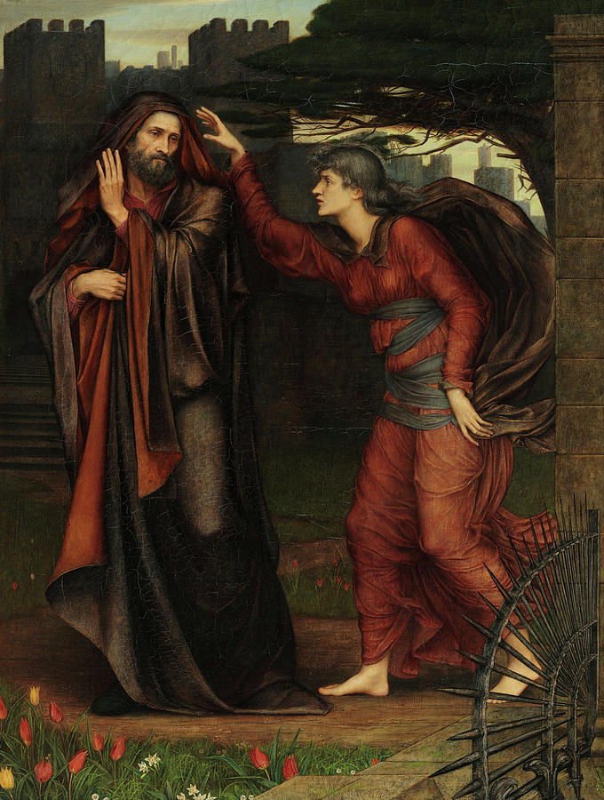 Evelyn De Morgan Painting - The Grey Sisters, Faust, 1881 by Evelyn De Morgan
