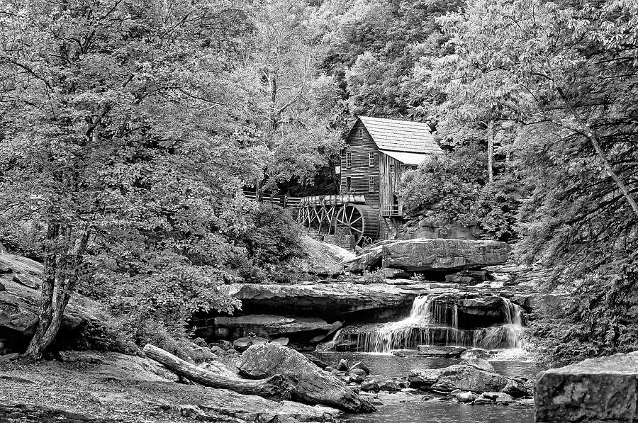 Mountain Photograph - The Grist Mill bw by Steve Harrington