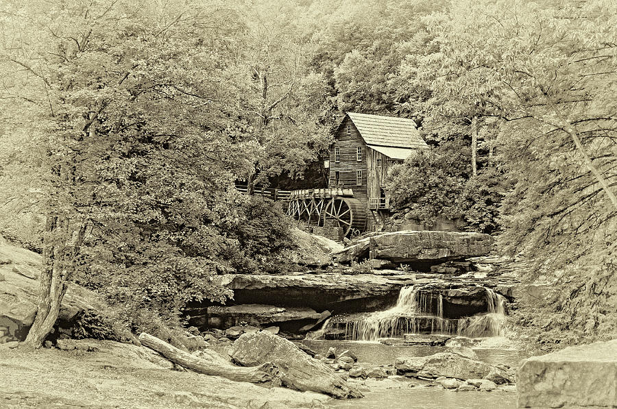 The Grist Mill Sepia - Vignette Photograph by Steve Harrington