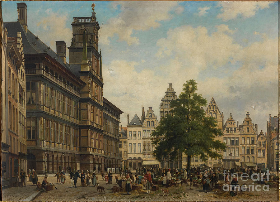 The Grote Markt With The Liberty Tree Drawing by Heritage Images