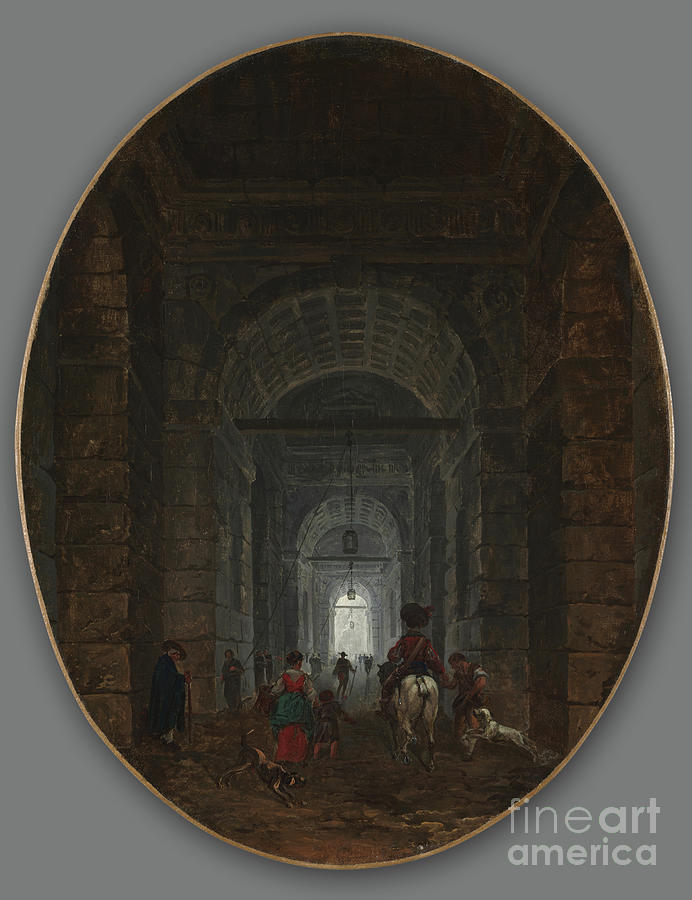 The Grotto Of Posillipo, C.1769 Painting by Hubert Robert