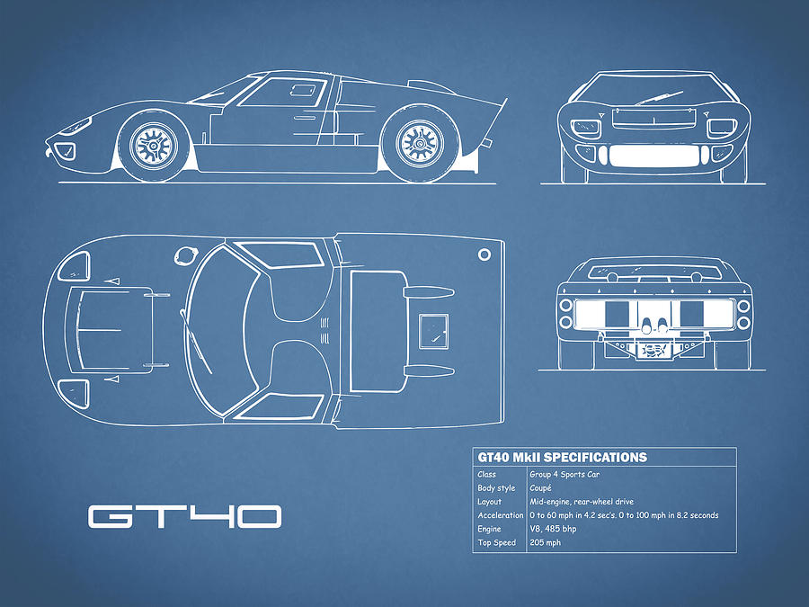 Чертеж ford gt40