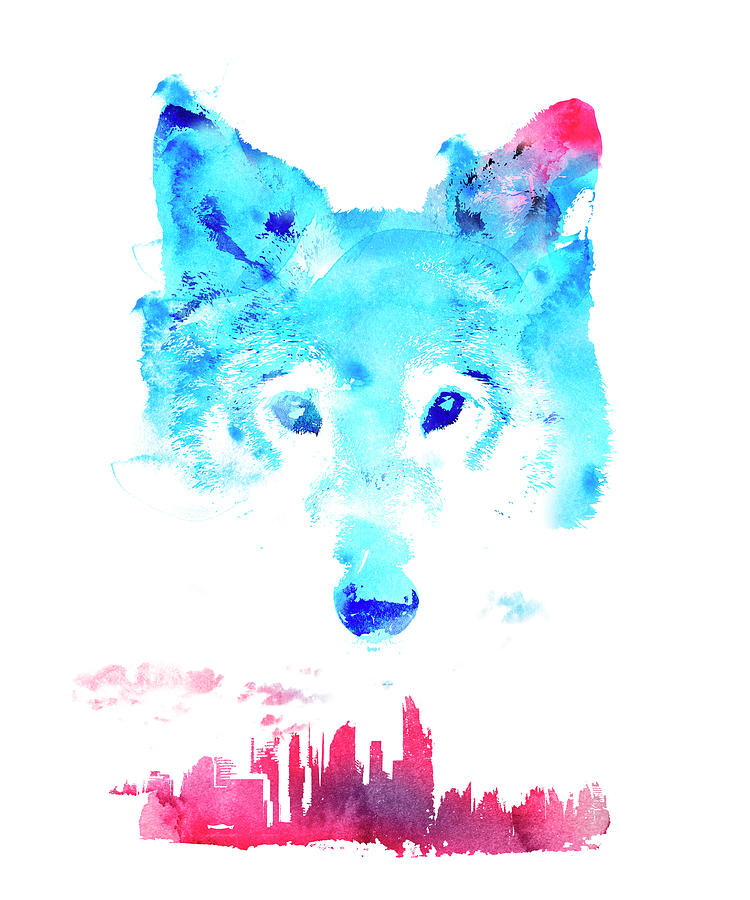 Wolves Painting - The Guardian by Robert Farkas