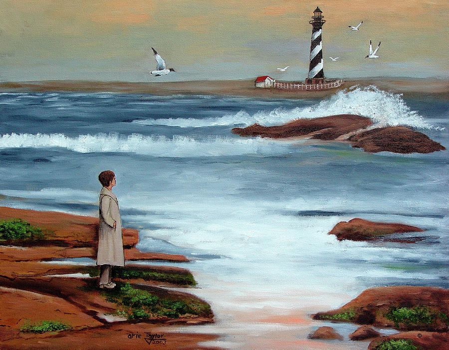 Lighthouse Painting - The Guiding Light by Arie Reinhardt Taylor