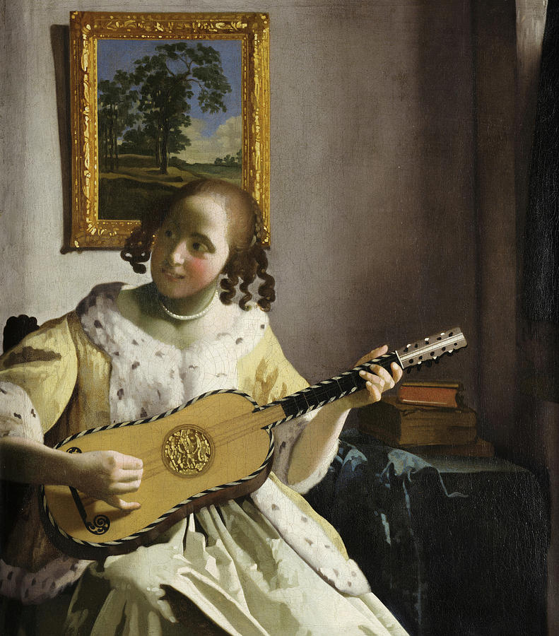 Jan Vermeer Painting - The Guitar Player, 1672 by Johannes Vermeer