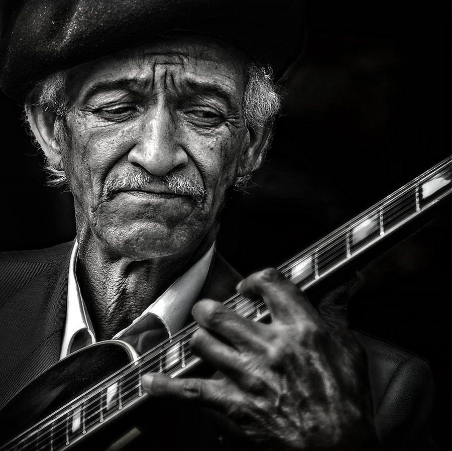 Jazz Photograph - The Guitarist by Piet Flour